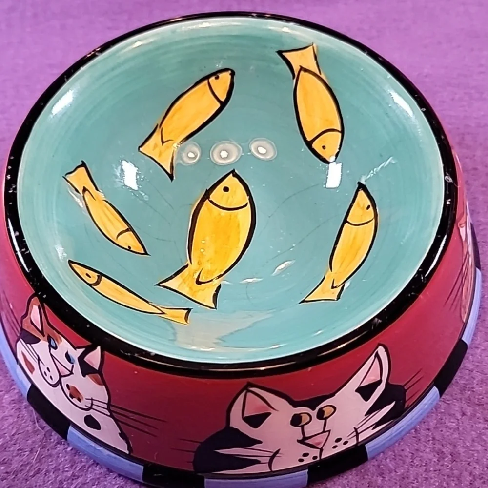0773. CATZILLA ~ Candace Reiter Design ~ 2000 ~ Collectible Pet Dish ~ 🙀 CATS